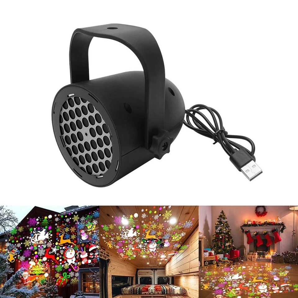 LED Christmas Projection Lamp with Rotating Lights for Event Decoration - Image 3 of 4