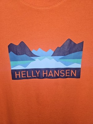 Helly Hanson Outdoors Large Mens Orange Graphic Logo Short Sleeve Tshirt