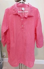 Match Point Tunic Top Mini Dress Small Wide 100% Linen Coastal Whimsical Boho