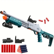 Manual Loading Foam Shotgun Model Toy Gun Shell Projectile Soft Bullet Blaster