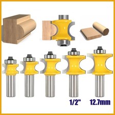 Half Round Bearing Bullnose Router Bit TCT Mill Cutter 1/2" Shank Woodworking
