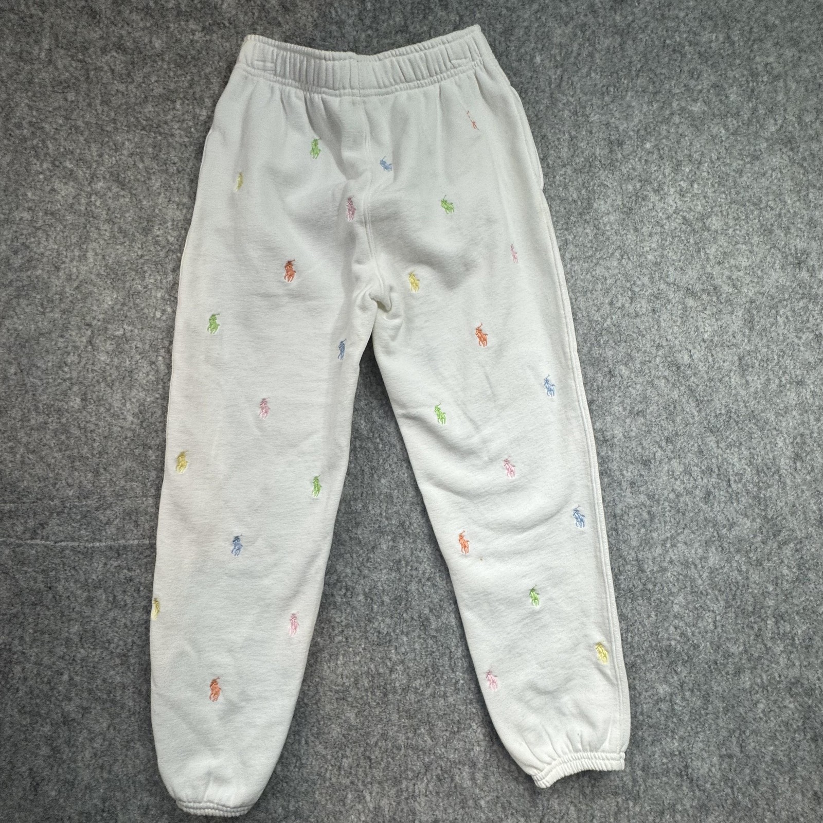 Polo Ralph Lauren Sweatpants Kids M 8-10 White Multicolor Pony Logo Joggers thumbnail 7