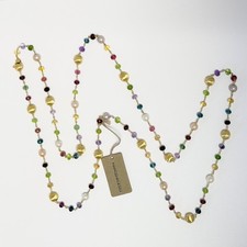 Collana MARCO BICEGO Africa filo di perle e pietre preziose miste oro giallo 18 carati 36"L
