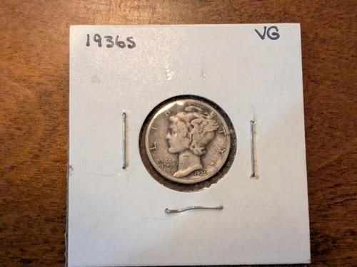 1936S Mercury Dime $0.10 90% Silver Very Good VG