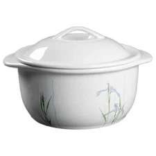 New Corelle Shadow Iris 1.5-QT Round Covered Ceramic Casserole
