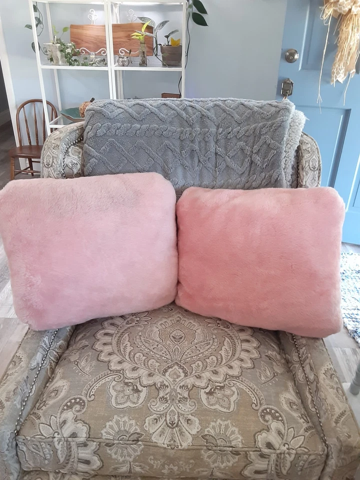 Almohadas vintage hechas a mano para pastel corto de fresa ROSA Foto 3 de 4
