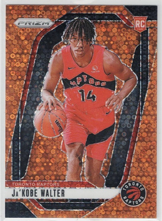 2024-25 Panini Prizm Ja'Kobe Walter #223 RC Orange Disco /125 - Toronto Raptors