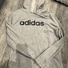 Adidas Unisex Medium Grey Sweatshirt Hoodie w/ Pockets Long Sleeves