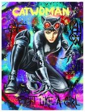 Nastya Rovenskaya- Original Oil on Canvas "Catwoman"