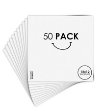 50 Pack 12x12 White Frame Backing Boards Photo Art Print Backer Sheets Craft
