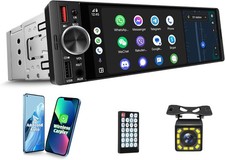 6.2 Single Din Car Stereo with Wireless/Wired...