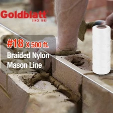 Goldblatt Masonry Line 500Ft #18 Braided Nylon String Line for Gardening Masonry