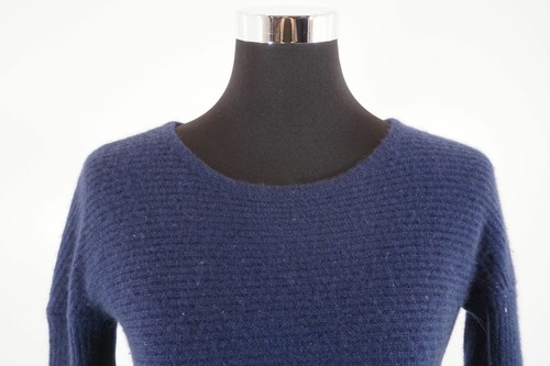 Mrs & Hugs Damen Pullover 34 blau dunkelblau Rundhals Oversized Kaschmir A858 - Bild 2 von 5