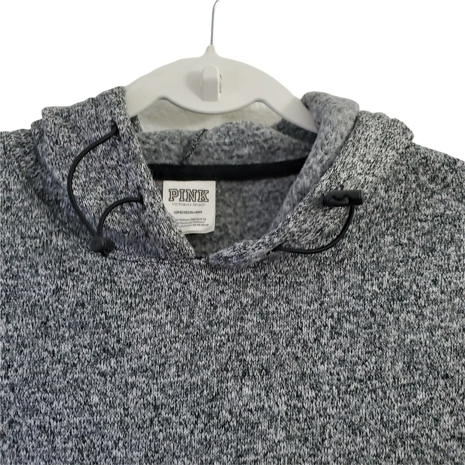 UNDERCOVER Maglione Victorias Secret ROSA piccolo grigio maglia con cappuccio pullover cropped logo