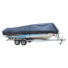 Gray Heavy 600D Marine Grade Polyester Canvas Trailerable Waterproof Boat Cover