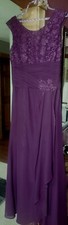 Mother of the Bride Dress, size 8, sleeveless, plum, lace