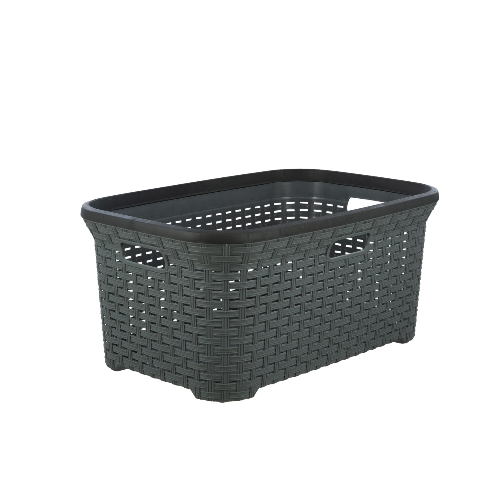 Wicker Laundry Hamper with Lid and Cutout Handle for Stylish Storage-image