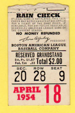 Harry Agganis Ticket Pass First HR 1954 Boston Red Sox Fenway Park April 18 Ex⚾️