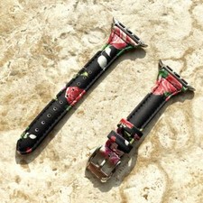 Red Roses Slim Band Strap for Apple Watch Ultra 2 49mm and 9 8 Series 41mm 45mm