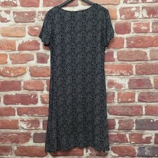 Vintage Gunit Fashions Dress Womens Medium Black White Polka Dot Ruffle Pullover
