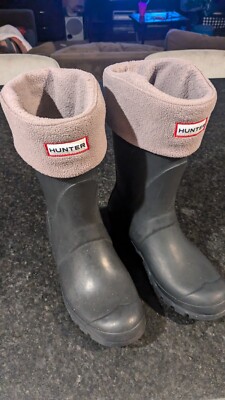 Hunter Original Rain Boots With Fleece Socks LinersW23615 US 5M/6F