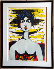 Litografia numerata timbrata firmata a mano Pompeo Borra in cornice