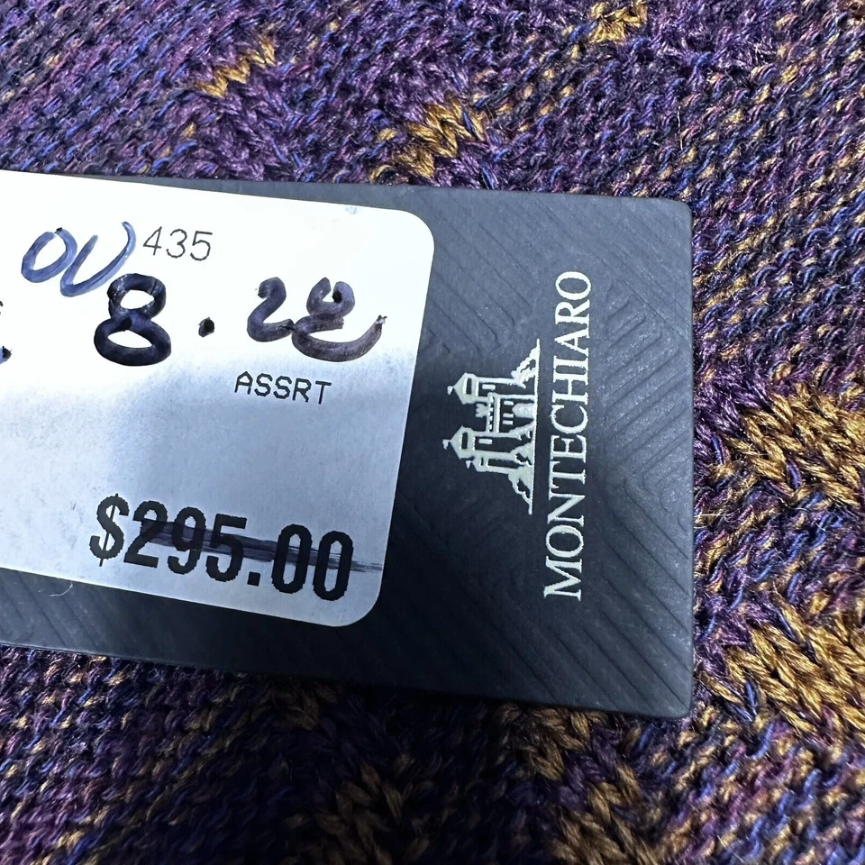 $295 New MONTECHIARO Men's Size Large L US 52 EU Multicolor L/S Crewneck Sweater - Image 3 of 4