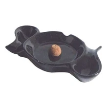Big Easy Tobacco 2-Pipe Ceramic Ashtray with Knocker, Black