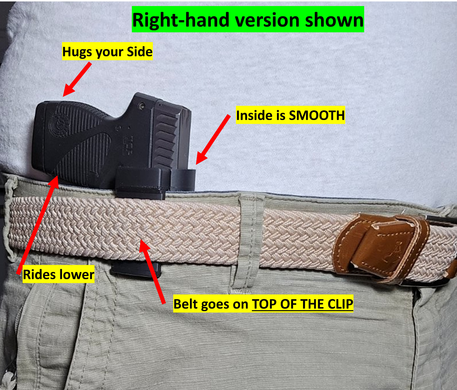 TAURUS PT738 TCP 380 acp Holster IWB In Waistband conceal carry Made in USA