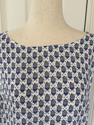 Soft Joie Blue & White Floral Print Shift Dress, Size Large - Picture 4 of 12