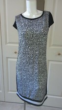 NEW MICHAEL KORS BLACK/WHITE FLORAL STRETCH DRESS SIZE XS