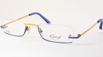KAOS 108 Col. 2 Blue /Gold UNIQUE RARE EYEGLASSES FRAME 50-21-135mm Germany