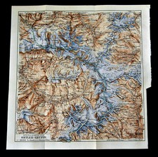 1913.Orig. Xilo-Topogr_TOPOGRAFICAL.SPECIAL MAP OF ORTLER GRUPPE.MEYERS.AETNA 