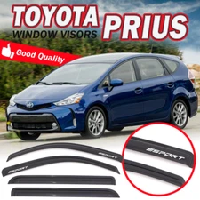For 12-18 Toyota Prius V Window Visor w/ SPORT Sun Rain Shade Guard Smoke Vent