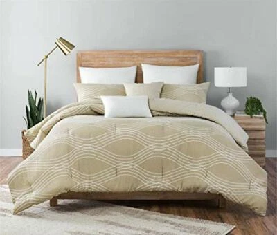 Lionel Richie Home 7 Piece Lightweight Queen Size Comforter Set - Brown - $200