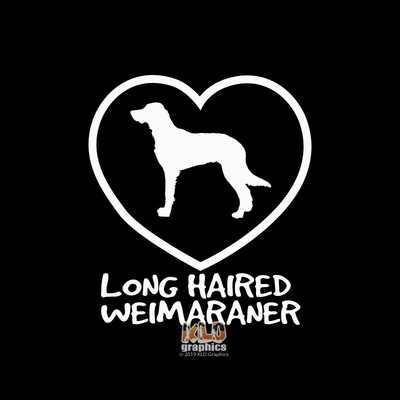 Weimaraner Long Haired I Love My Vinyl Sticker Decal Akc