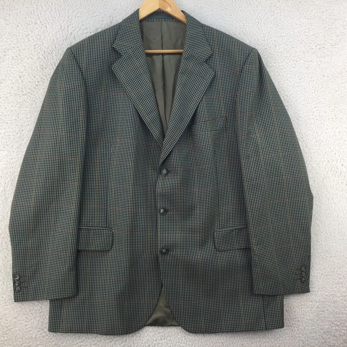 Magee Luxury Multicolour Check Wool Blend Blazer Jacket Men Size