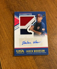 Jaden Woodson 2018 USA Baseball Silhouettes Game Patch Auto Jesuit Dallas /25