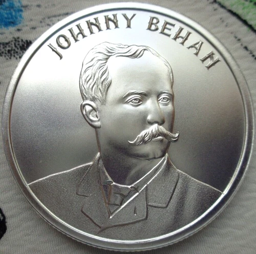 1 oz. JOHNNY BEHAN Sheriff Tombstone Wild West Legends BU round.999 fine silver