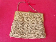 Antique Gold Crocheted Ladies Purse