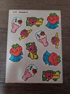 `1x VTG Scented Incomplete Sticker Sheet -CHOOSE ONE Strawberry Cherry Blueberry