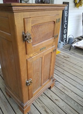 Antique Alaska Oak Ice Box Muskegon Mich Ebay