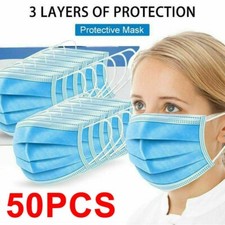 250pcs 20 Face Mask Adult Blue Disposable Masks 3-Layer Filter Protection USA