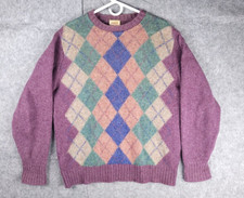 Vintage Alan Paine Shetland Wool Sweater Mens 42 Argyle Macy's  
