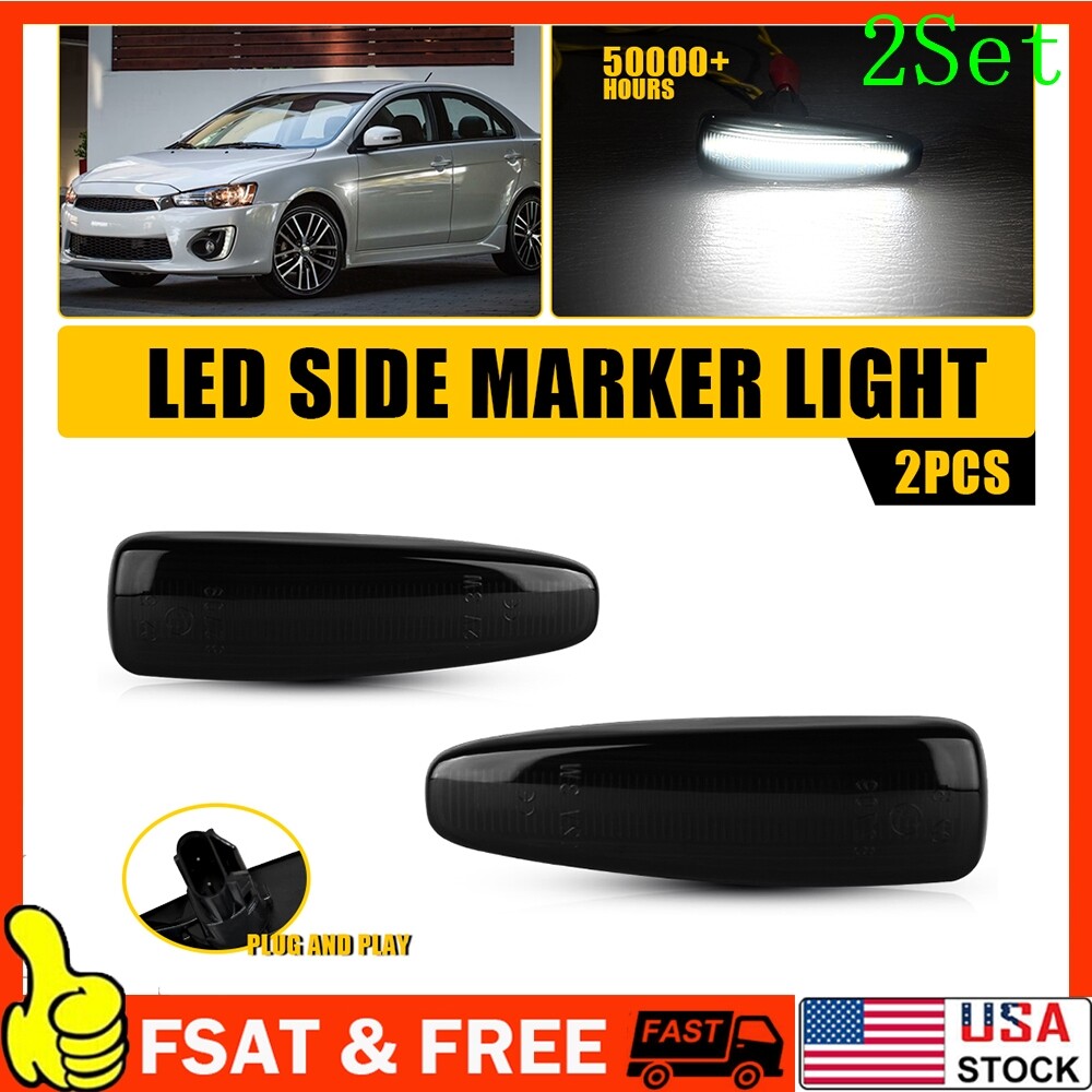 Mitsubishi Lancer Mirage Sequential White LED Side Marker Lights Pair