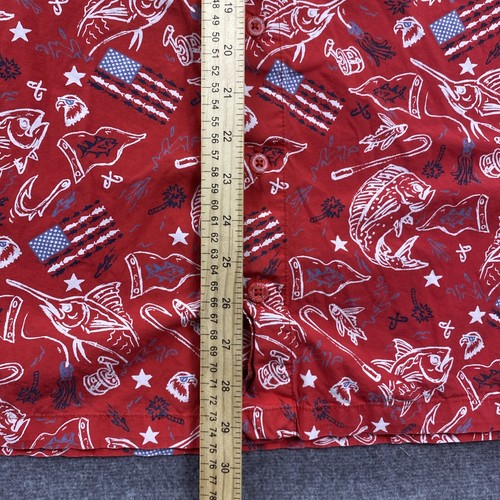 Columbia Hemd Herren Large Rot PFG Kurzarm Fisch Hawaii All Over Print AOP - Bild 6 von 11