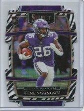 Kene Nwangwu 2021 Panini Select Concourse Die-Cut Zebra Prizm Rookie