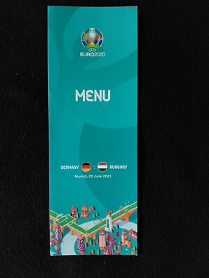 Off. Programm Speisekarte blau UEFA EURO 2020/21 Hungary Ungarn DFB Deutschland