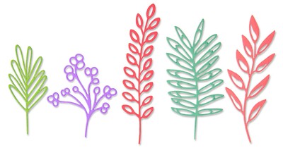 New, Retired Sizzix Thinlits Delicate Leaves 5pc #664457 Retail $19.99 S. Drury