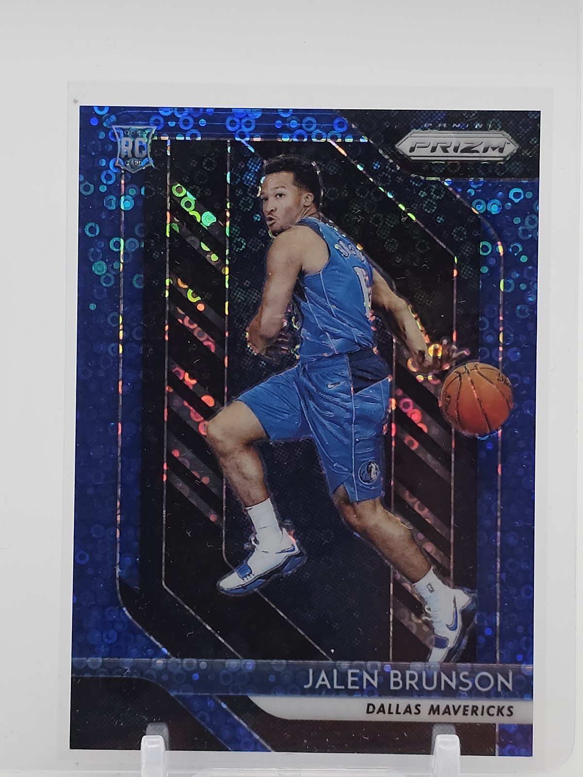JALEN BRUNSON 2018-19 PRIZM BLUE FAST BREAK ROOKIE /175 #250 MAVERICKS Q3333